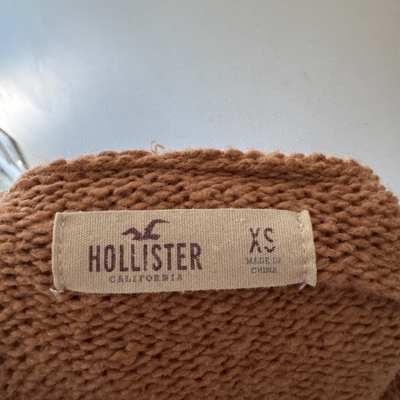 Hollister Women's Fair Isle Sweater Hoodie Lace Up V Neck - Picture 5 of 5